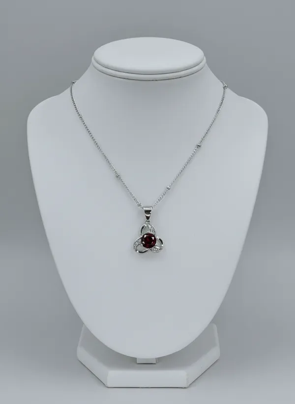 Tri_Knot_Pendant_With_Deep_Red_Zircon_Elegant_Designer_Jewellery_For_Women_925_Sterling_Silver